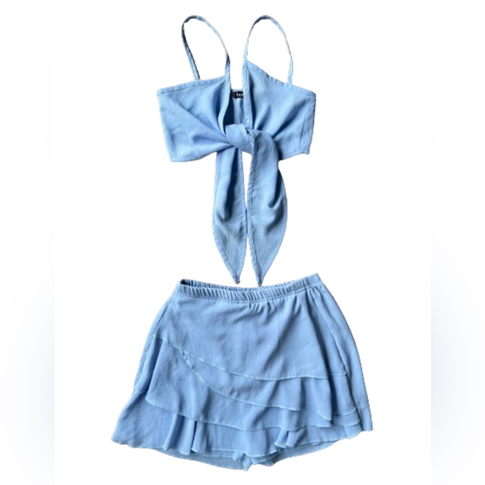 Boohoo Frill Skort Tie Top Co-ord Set